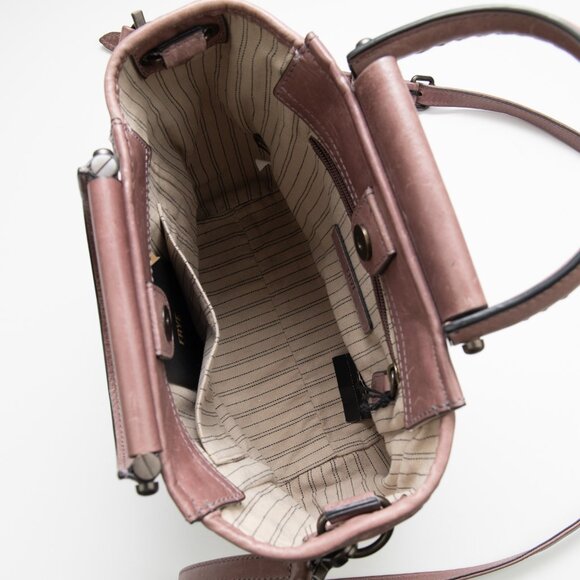 Frye Viviana Mini Tote Leather Crossbody + Handles Dusty Lilac - Picture 8 of 11